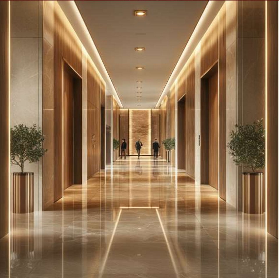 sảnh thang máy Sun Feliza Suites