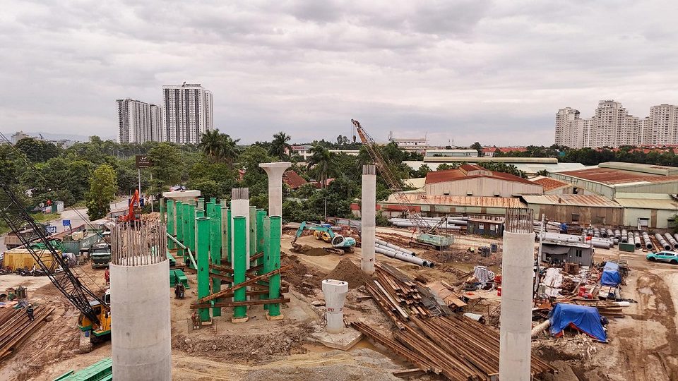 tiến độ cầu vượt đường vành đai 3.5 với đại lộ thăng long